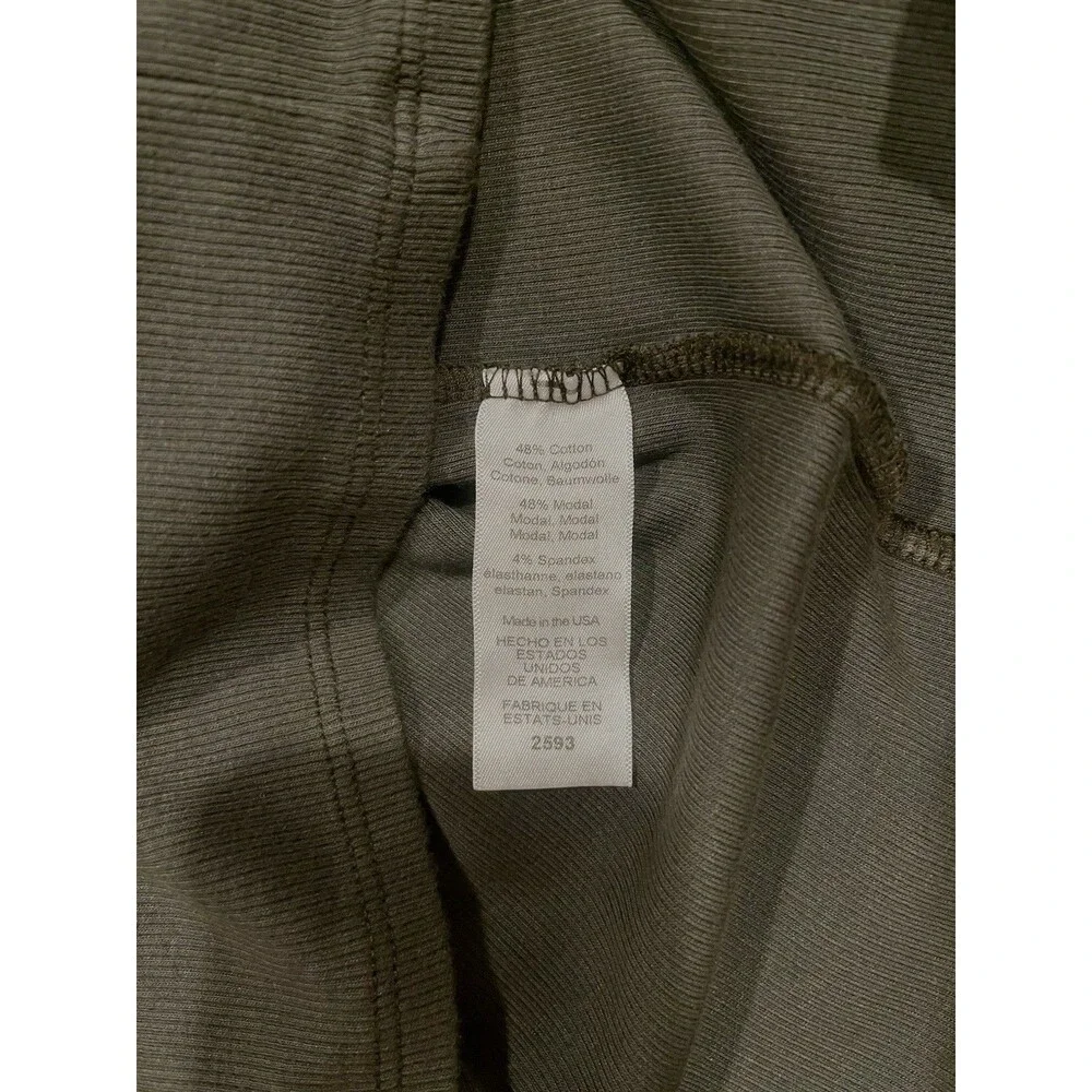 Michael Stars Misha Bishop Sleeve LS XL Top Tarragon Olive Green Cotton Blend